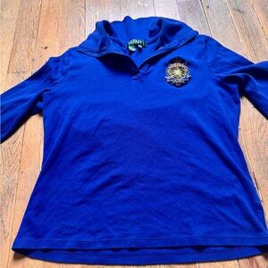 Vintage Polo Ralph Lauren Rugby Shirt Small Blue Embroidered Emblem